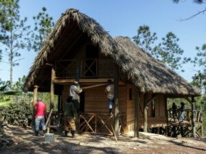 Las cabañas que servirán de alojamiento a los visitantes se ejecutan por parte de un colectivo laboral de la unidad de Aseguramiento de la Empresa Agroforestal Macurijes / Fotos: Jaliosky Ajete Rabeiro Las cabañas que servirán de alojamiento a los visitantes se ejecutan por parte de un colectivo laboral de la unidad de Aseguramiento de la Empresa Agroforestal Macurijes / Fotos: Jaliosky Ajete Rabeiro